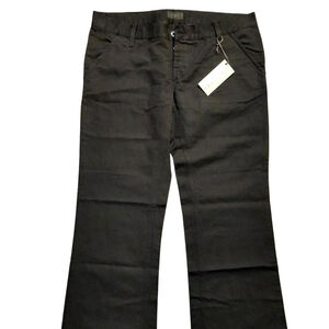 Richmond X Black Cotton Pants w/ Red Zipper Accent Sz 52 Vintage NWT